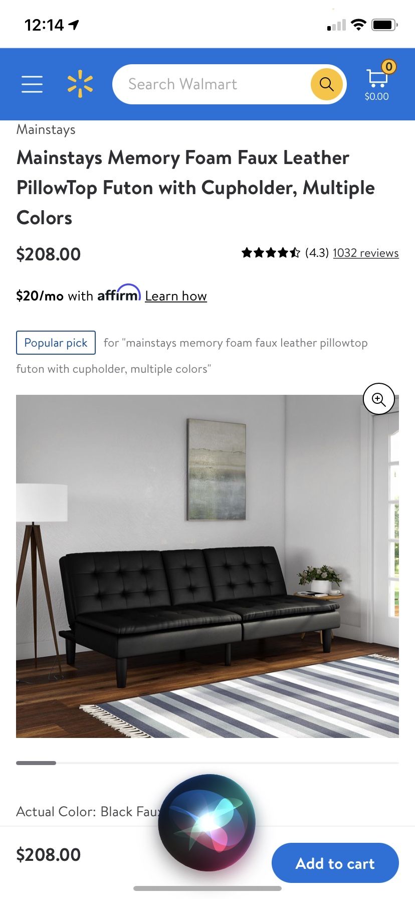 futon leather couch