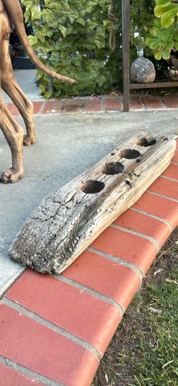 Aged Wood Candle Holder