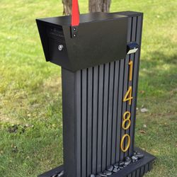 Premium Handcrafted MailStand – Durable Composite Post, Metal Numbers