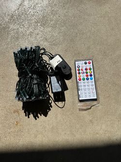 RGB LED String Lights with Remote and Power Adapter