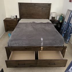 Queen Bed Frame & Nightstand