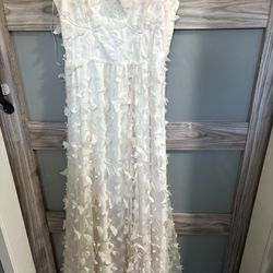 White Long Butterfly Dress 