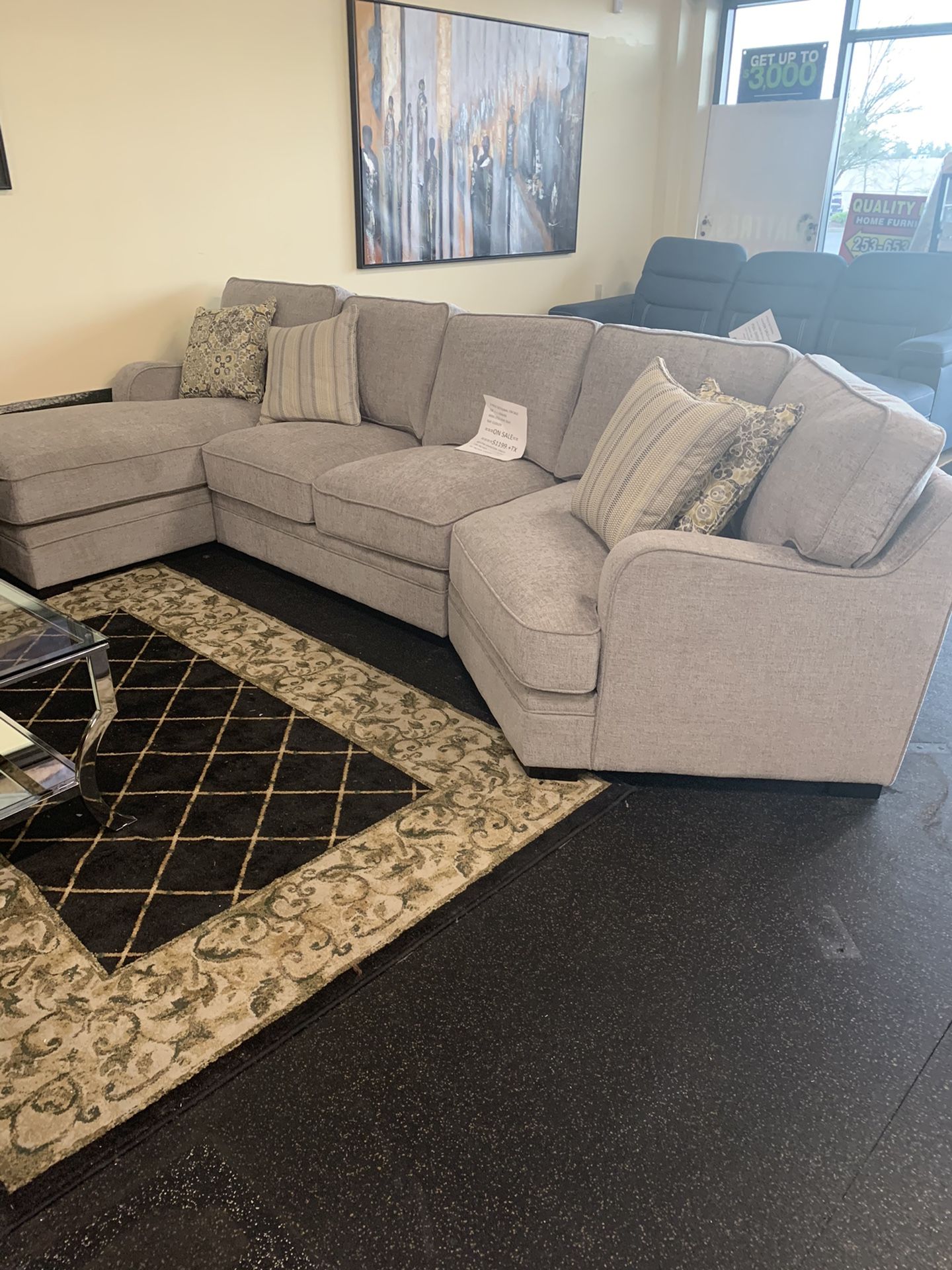 3 Piece Sectional On Sale ( Below Amazon Price ) ON SALE