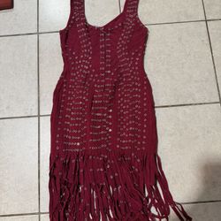 Herve Leger Haleigh Bandage Burgundy Dress