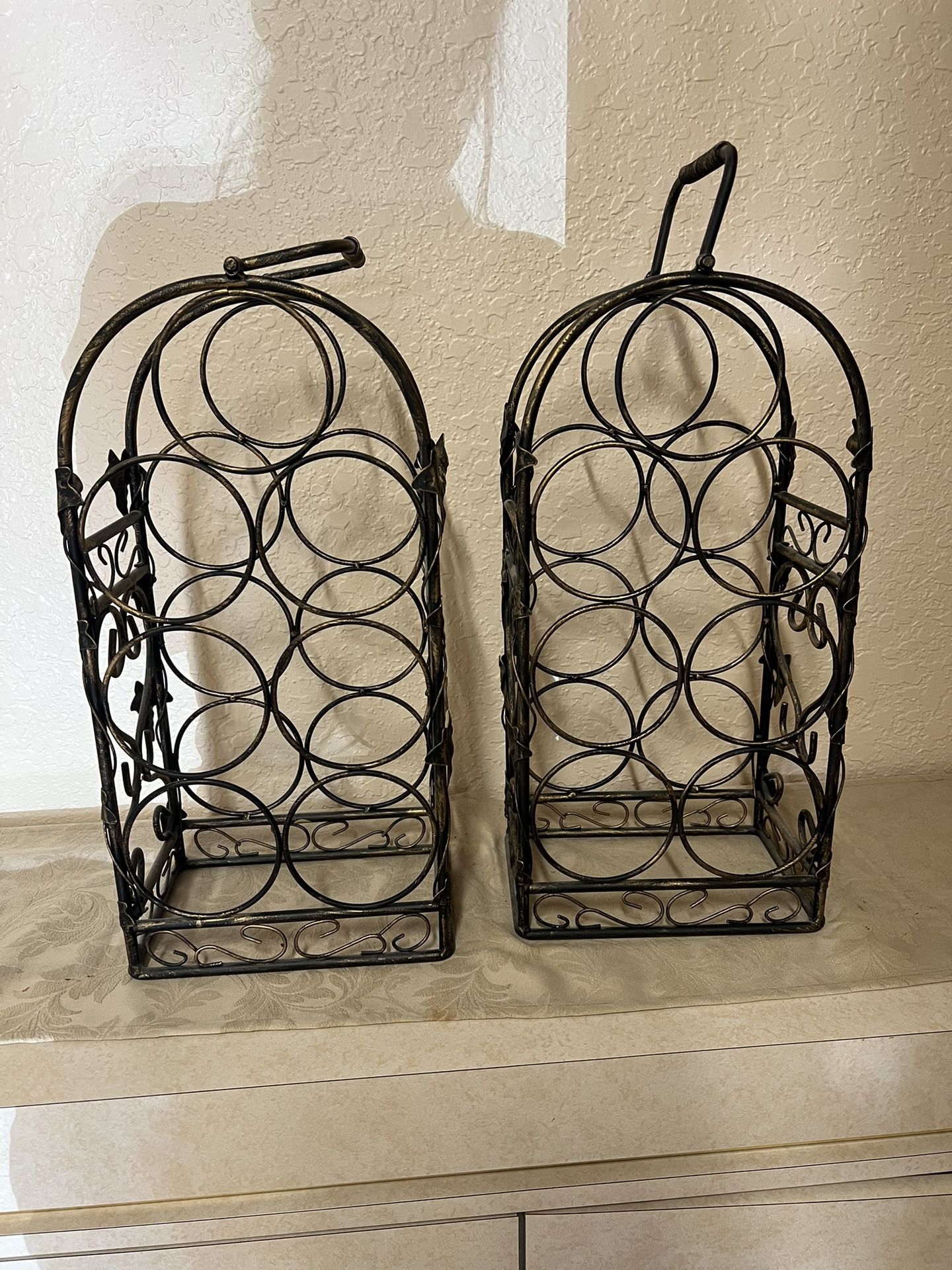 Set of 2 Metal Wine Racks