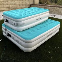 New In Box $35 For Twin Or $45 For Queen Size Inflatable Air Bed Mattress Work Built In Pump 550 Lbs Weight Capacity With Patches And Glue