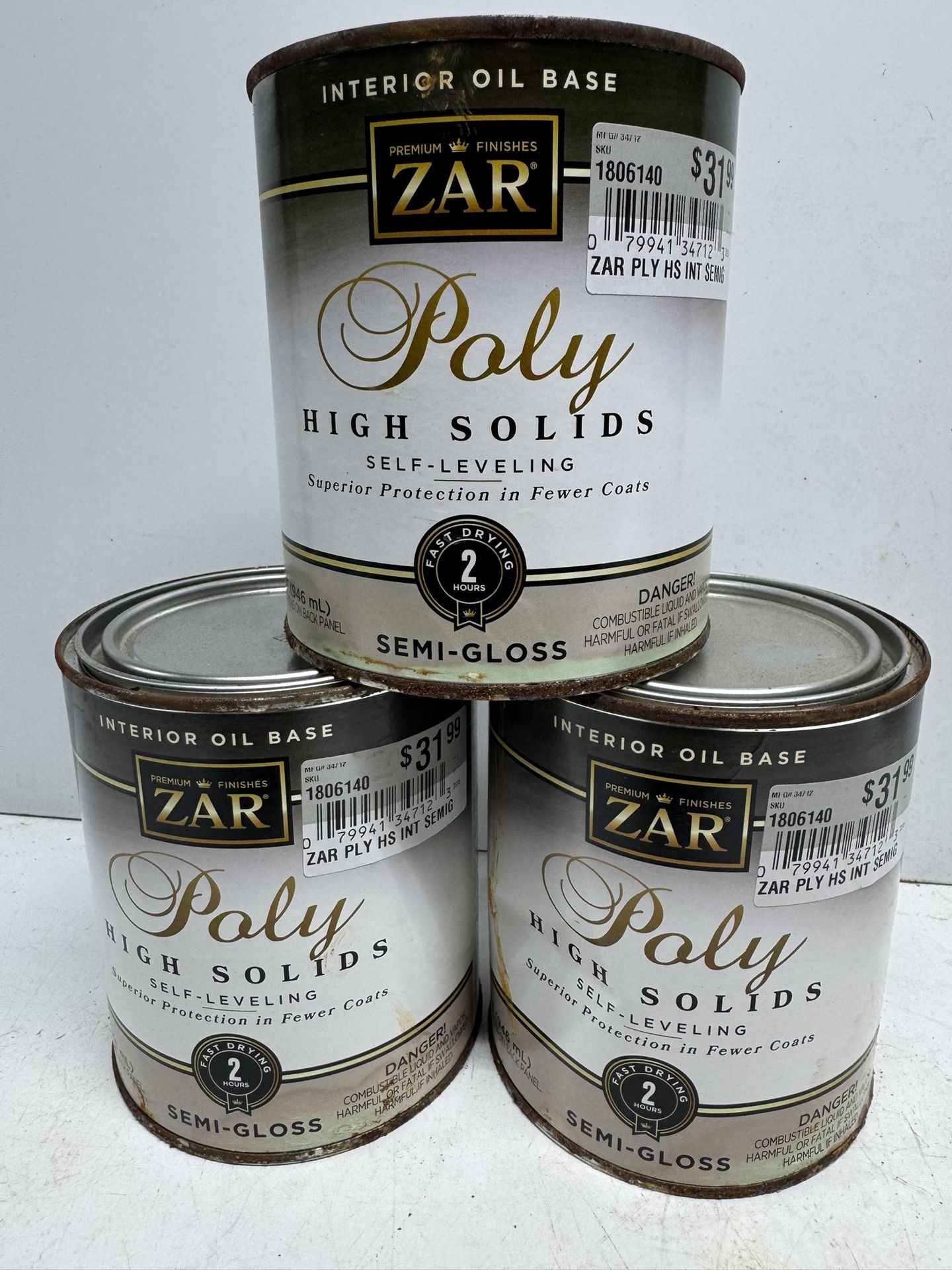 3 Interior Oil Base Poly High Solids Semi Gloss. $10 Takes All 3. Must Pickup