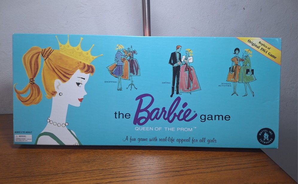 Brand New!! The Barbie Game Queen of the Prom 1994 Replica of 1961 Board Game