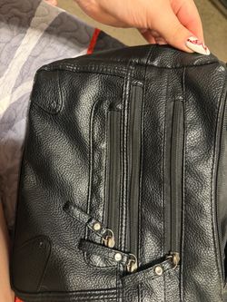 Black Leather Zip Crossbody Bag