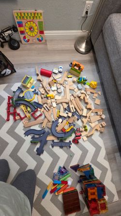 wooden train set