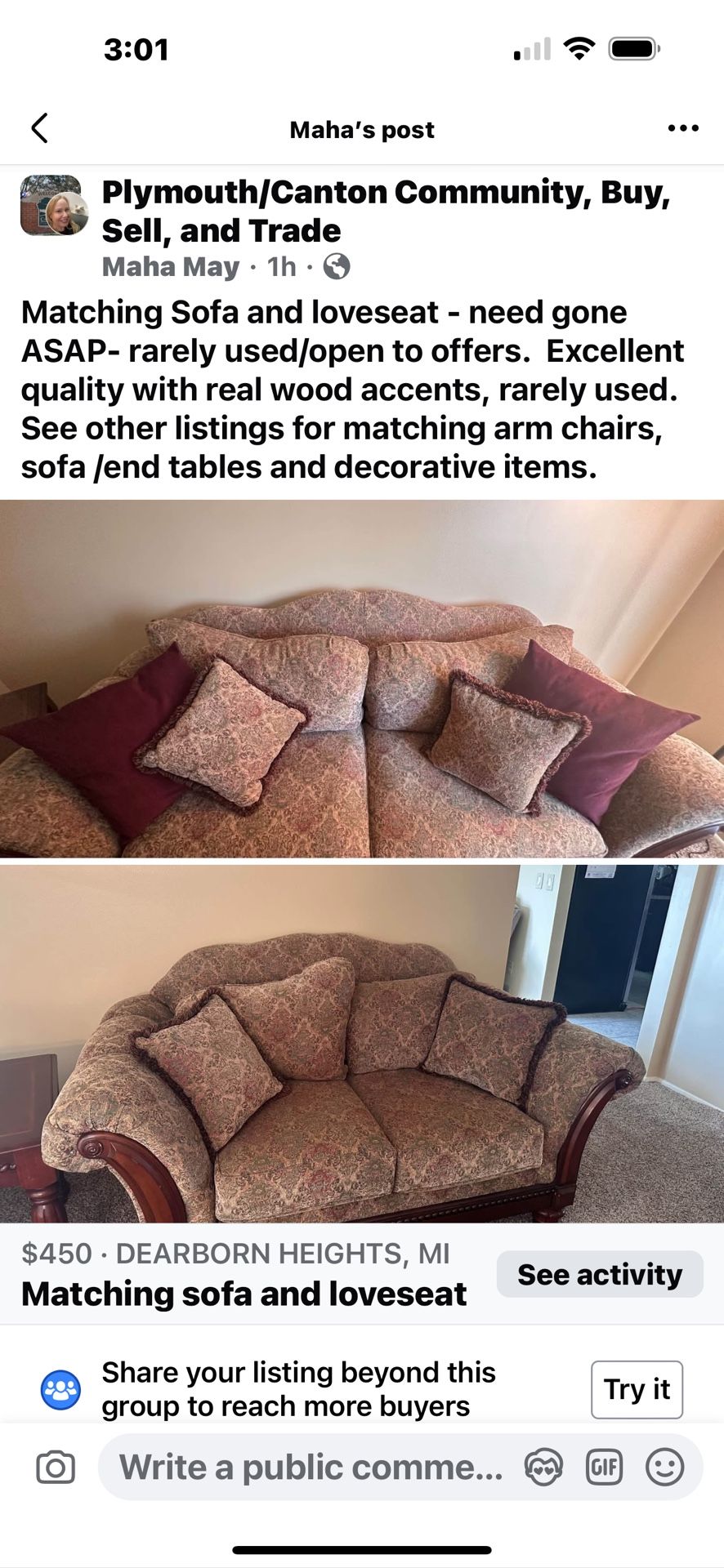 Matching Sofa And Loveseat
