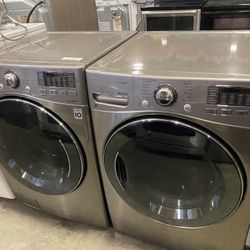 LG XL CAPACITY NEWER WASHER DRYER SET RELIABLE WORKS GREAT SERVICED RECENTLY WARRANTY 