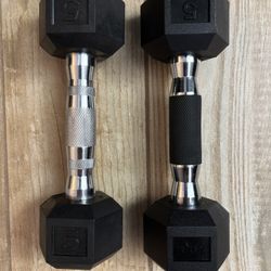 New Pair Of 5 Lb Rubber Dumbbells
