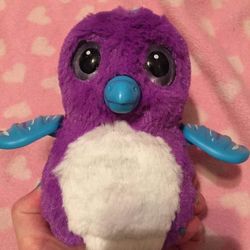 Hatchimals Penguala Penguin Purple White & Teal Electronic Toy. Tested, Works!