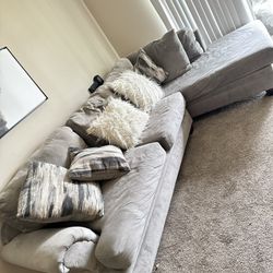 Grey Sectional With Pillows $200 OBO 