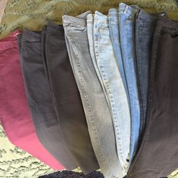8 Pairs Of Women’s Size 14 Pants/jeans