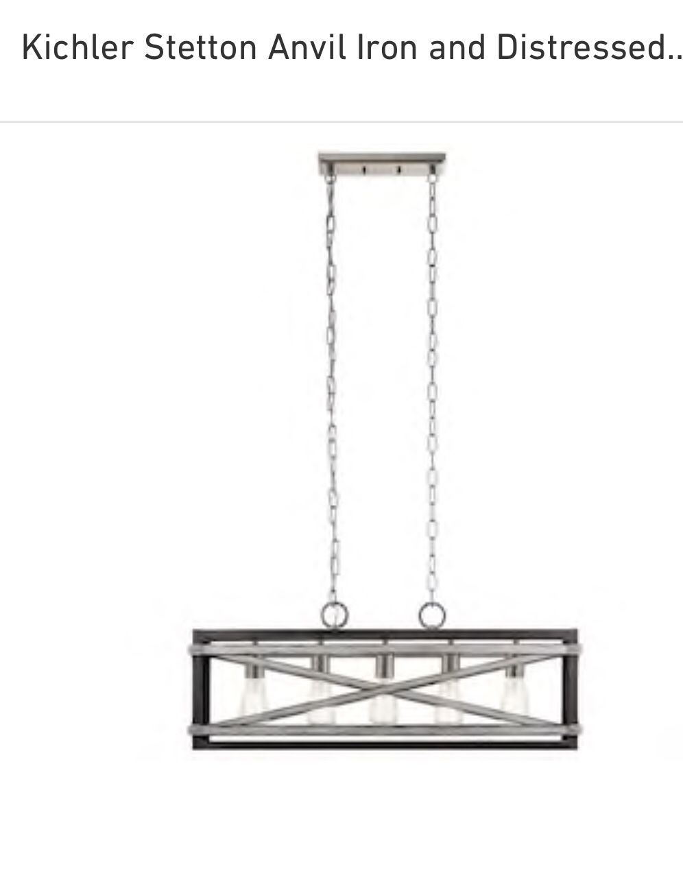 Kichler stetton anvil iron and distressed deals