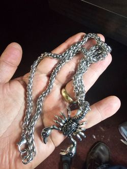 24" SS SCORPION CHAIN AND PENDANT CASH ONLY FIRM IN NORWALK