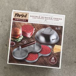 Double Hamburger burger press and cheese melting Done