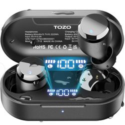 TOZO Tonal Dots (T12) Wireless Earbuds Bluetooth 5.3 Headphones Built-in ENC Noise Cancelling Mic