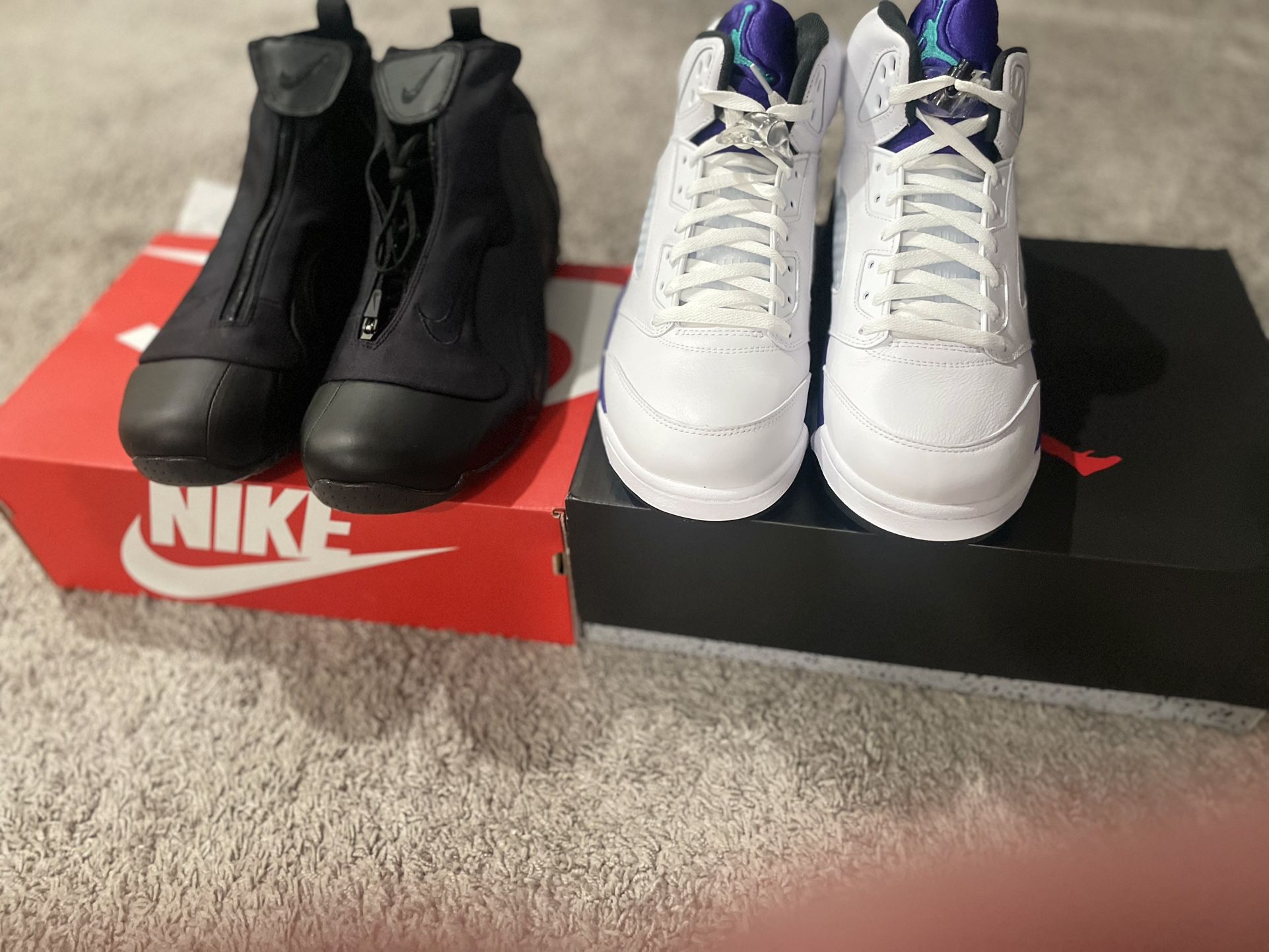 (2 Pack) JORDAN 5 "Grapes" & Flightposite Triple Black