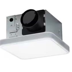 Homewerks 110 CFM LED Ceiling Mounted Bathroom Exhaust Fan with Alexa Voice Assistant and Bluetooth Speakers