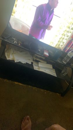 Entertainment center black glass 3shelves