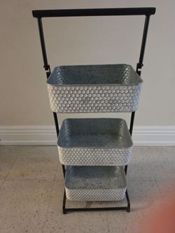 3-Tier Metal Basket Storage Stand