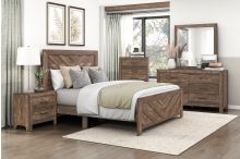 Brand New Bedroom V Groove Collection Walnut Color