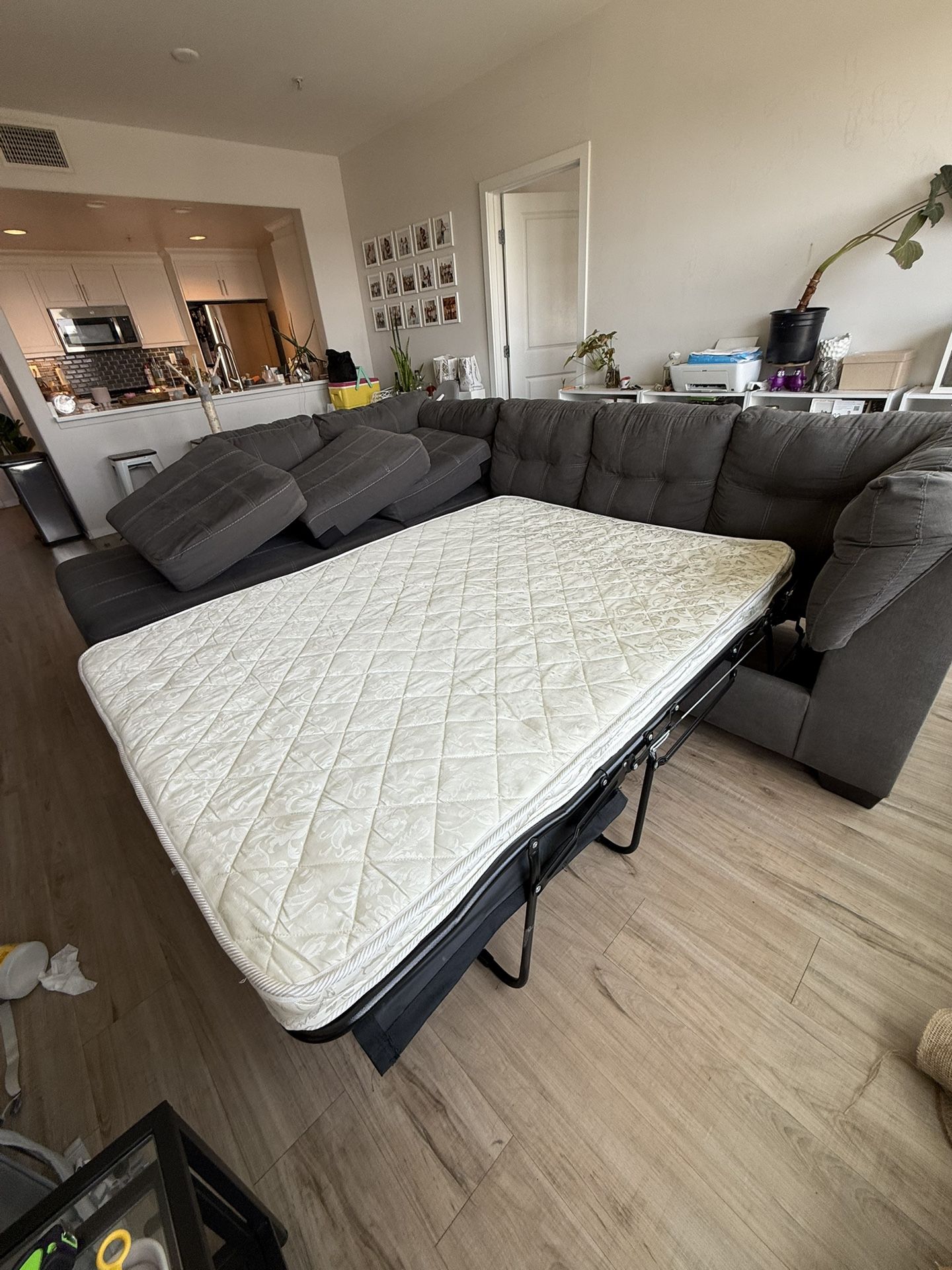 Sleeper Sectional W/ Chase And Queen Size Pull Out Mattress