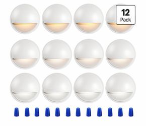 White Round LED Step Lights – 12 Pack