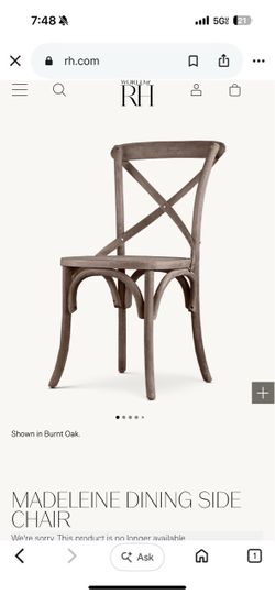 4 RH dining chairs with cushion