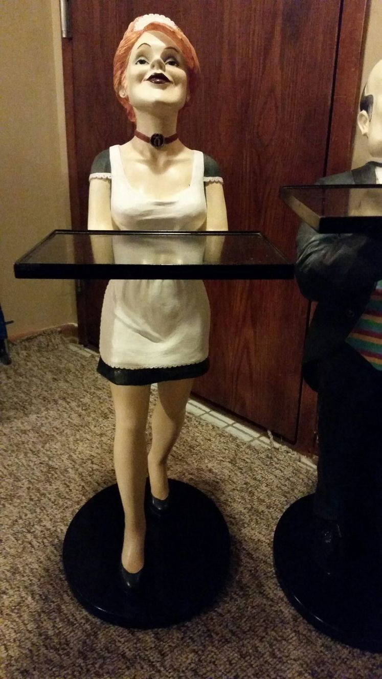 The bombay company Henry The Butler & Millie Maid statues with Trays