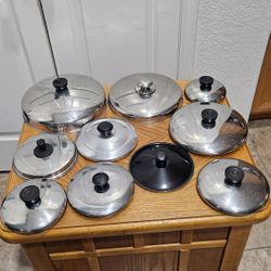 VARIOUS SIZE COOKING PAN LIDS 10 OF THEM
