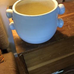 6 Inch White Glazed Flower Pot 
