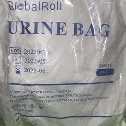 GlobalRoll 2000 mL Urinary Drainage Bags - 9 NEW