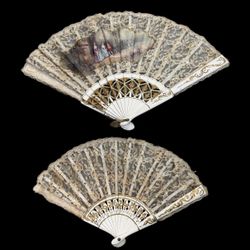 Antique 18th Century Hand Painted Fan Folded Chinese Lot Of 2 Signed