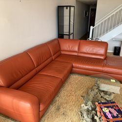 Italian Leather Couch , Made In Italy 