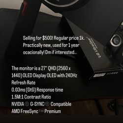 Display OLED Monitor, Gaming Table, Chair And Speakers 