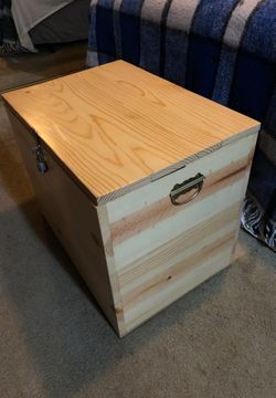 Hand made solid pine box, clear lacquer finish