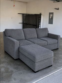 Macy's Radley 2pc Queen Chenille Sleeper Sofa Couch w/ Ottoman