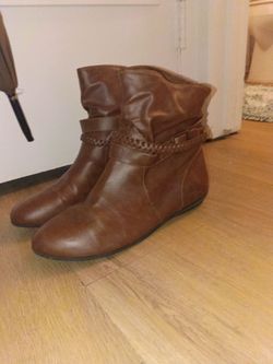 Brown ankle top boots