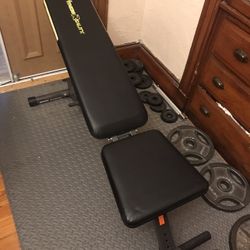 100lbs Weight Set And Bench.