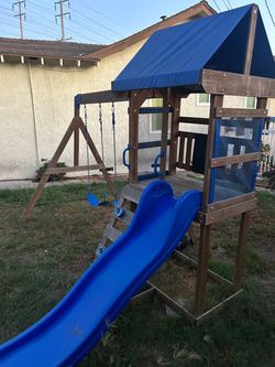 Kids swing set and slide