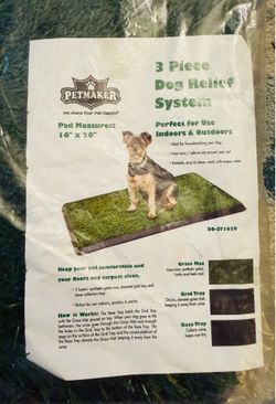 (2) 3 Piece Dog Relief System Fake Grass