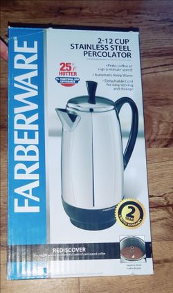 farberware stainless steel perculator 2-12 cup