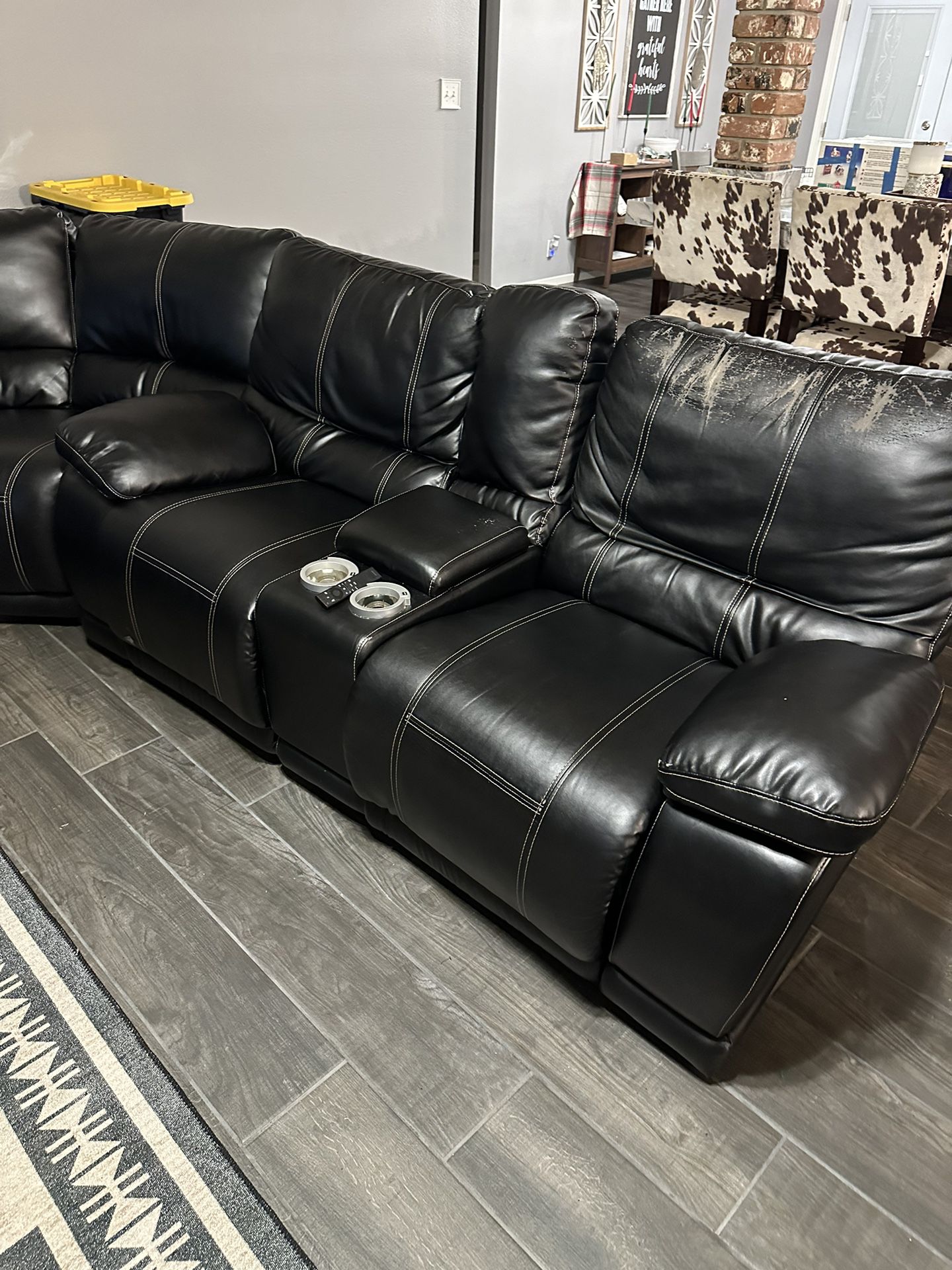 Sectional Black leather 