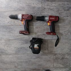2 CORDLESS DRILLS WITH CHARGER AND BATTERY