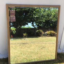 Beveled Mirror w/ Wooden Frame