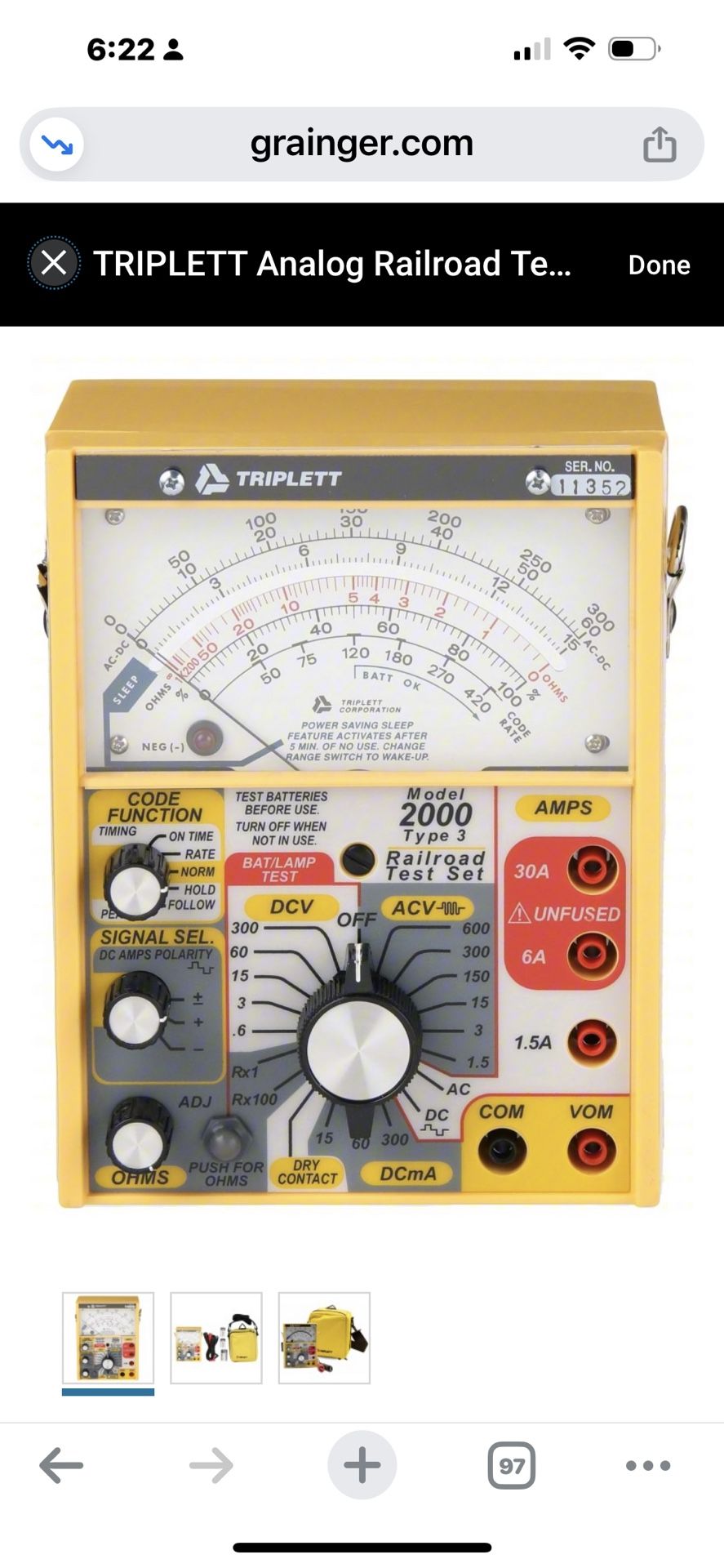 Triplett Corporation Railroad Test Set